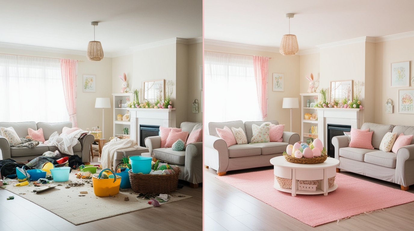 a messy cluttered home